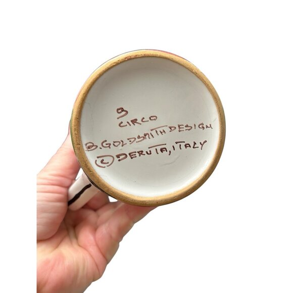 Circo Deruta Italy B Goldsmith Design Coffee Mug Tea Cup 3.75" Italian - Picture 3 of 7